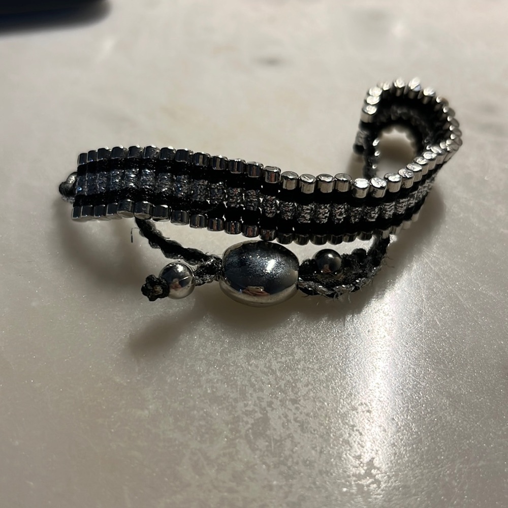 Black and silver bracelet
